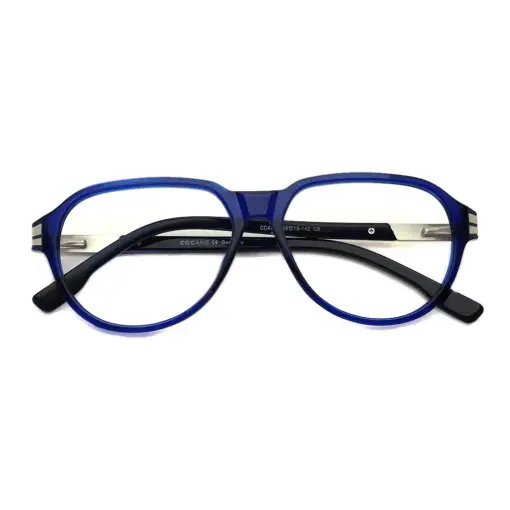 Blue Retro Aviator Eyeglasses at chashmah
