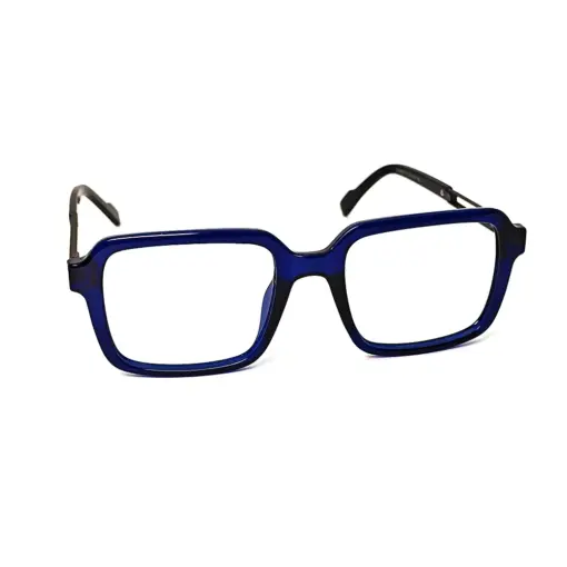 Blue Retro Square Eyeglasses at chashmah