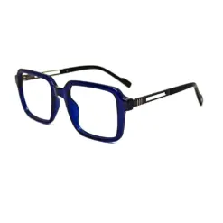 Blue Retro Square Eyeglasses at chashmah