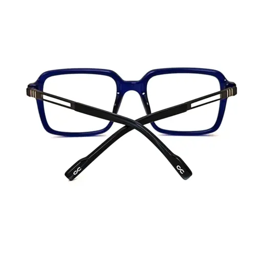 Blue Retro Square Eyeglasses at chashmah
