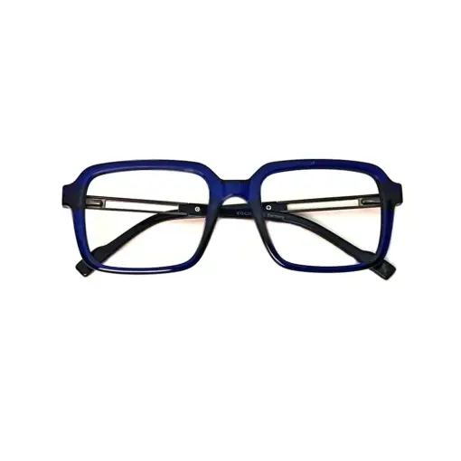 Blue Retro Square Eyeglasses at chashmah