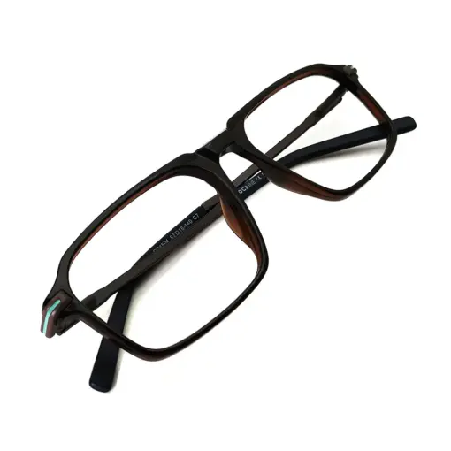 Brown Rectangular Fashion Eyeglasses at chashmah