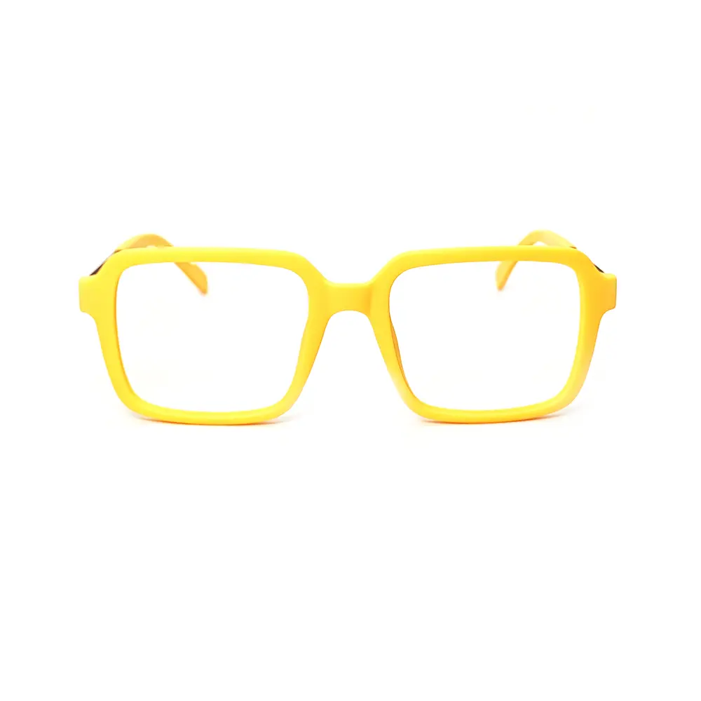 Electric Yellow Square Eyeglasses at chashmah