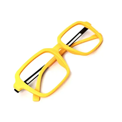 Electric Yellow Square Eyeglasses at chashmah