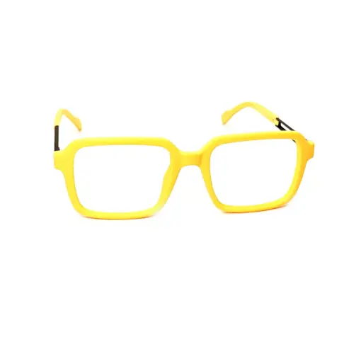 Electric Yellow Square Eyeglasses at chashmah