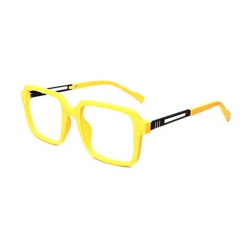 Electric Yellow Square Eyeglasses at chashmah