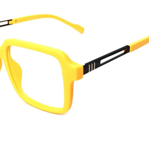 Electric Yellow Square Eyeglasses at chashmah