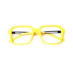 Electric Yellow Square Eyeglasses at chashmah