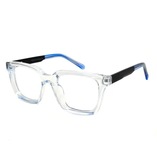 Glass Blue Classic Eyeglasses at chashma