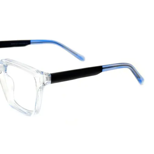 Glass Blue Classic Eyeglasses at chashma