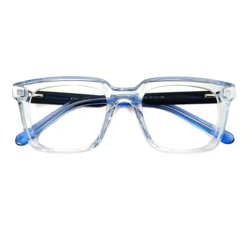 Glass Blue Classic Eyeglasses at chashma