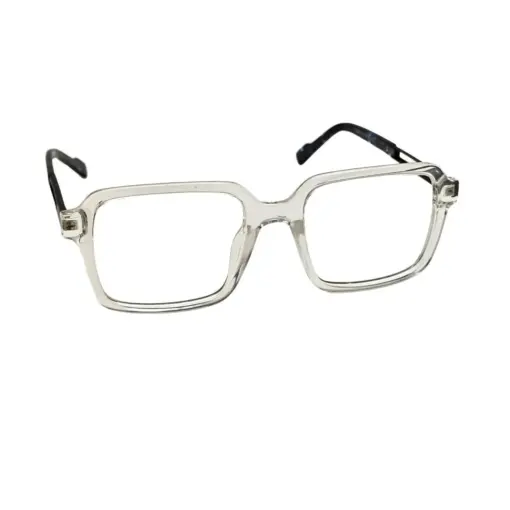 Glass White Square Eyeglasses at chashmah