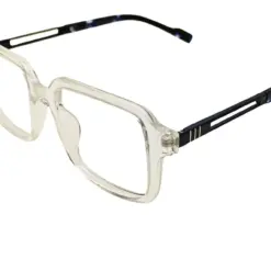 Glass White Square Eyeglasses at chashmah