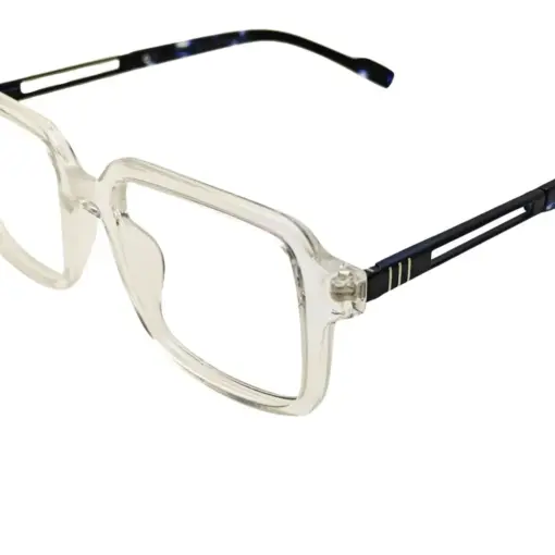 Glass White Square Eyeglasses at chashmah