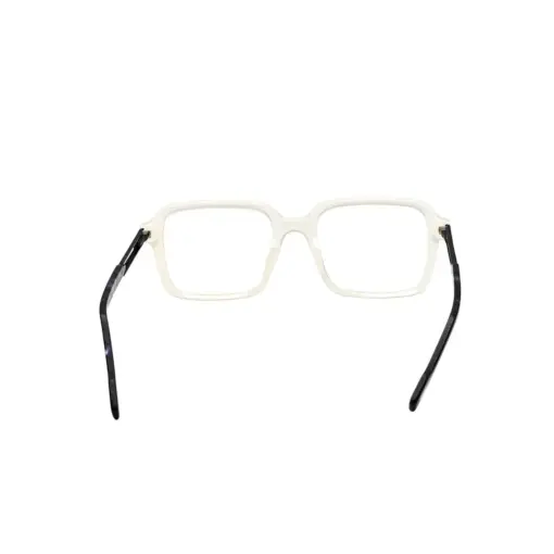 Glass White Square Eyeglasses at chashmah