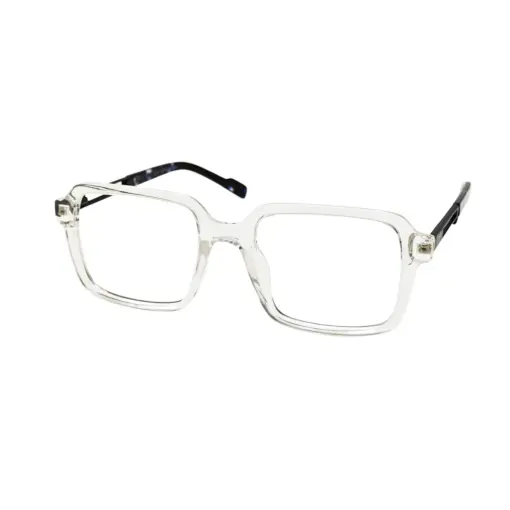 Glass White Square Eyeglasses at chashmah