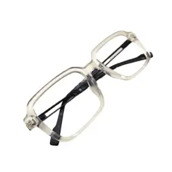Glass White Square Eyeglasses at chashmah