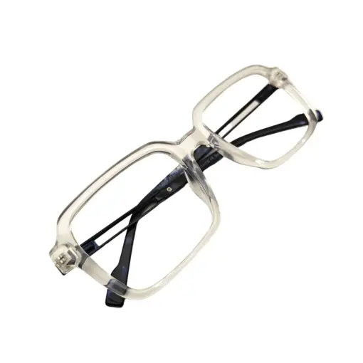 Glass White Square Eyeglasses at chashmah