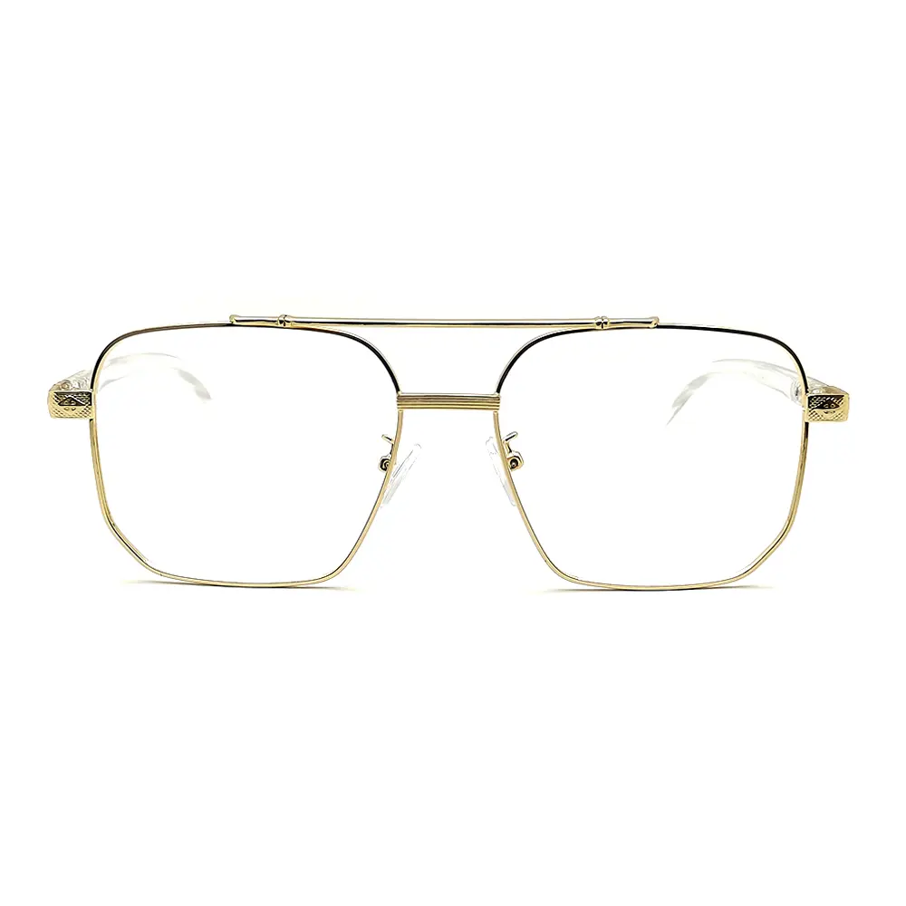 Oversized White Golden Eyeglasses AT CHASHMAH