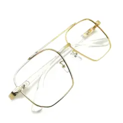 Oversized White Golden Eyeglasses AT CHASHMAH