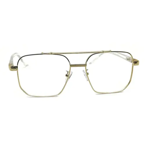 Oversized White Golden Eyeglasses AT CHASHMAH