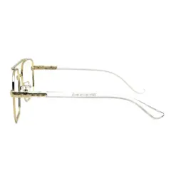 Oversized White Golden Eyeglasses AT CHASHMAH