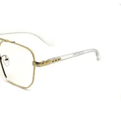 Oversized White Golden Eyeglasses AT CHASHMAH