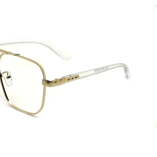 Oversized White Golden Eyeglasses AT CHASHMAH
