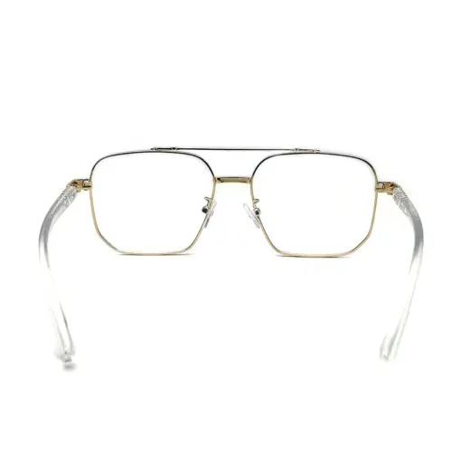 Oversized White Golden Eyeglasses AT CHASHMAH