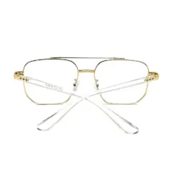 Oversized White Golden Eyeglasses AT CHASHMAH