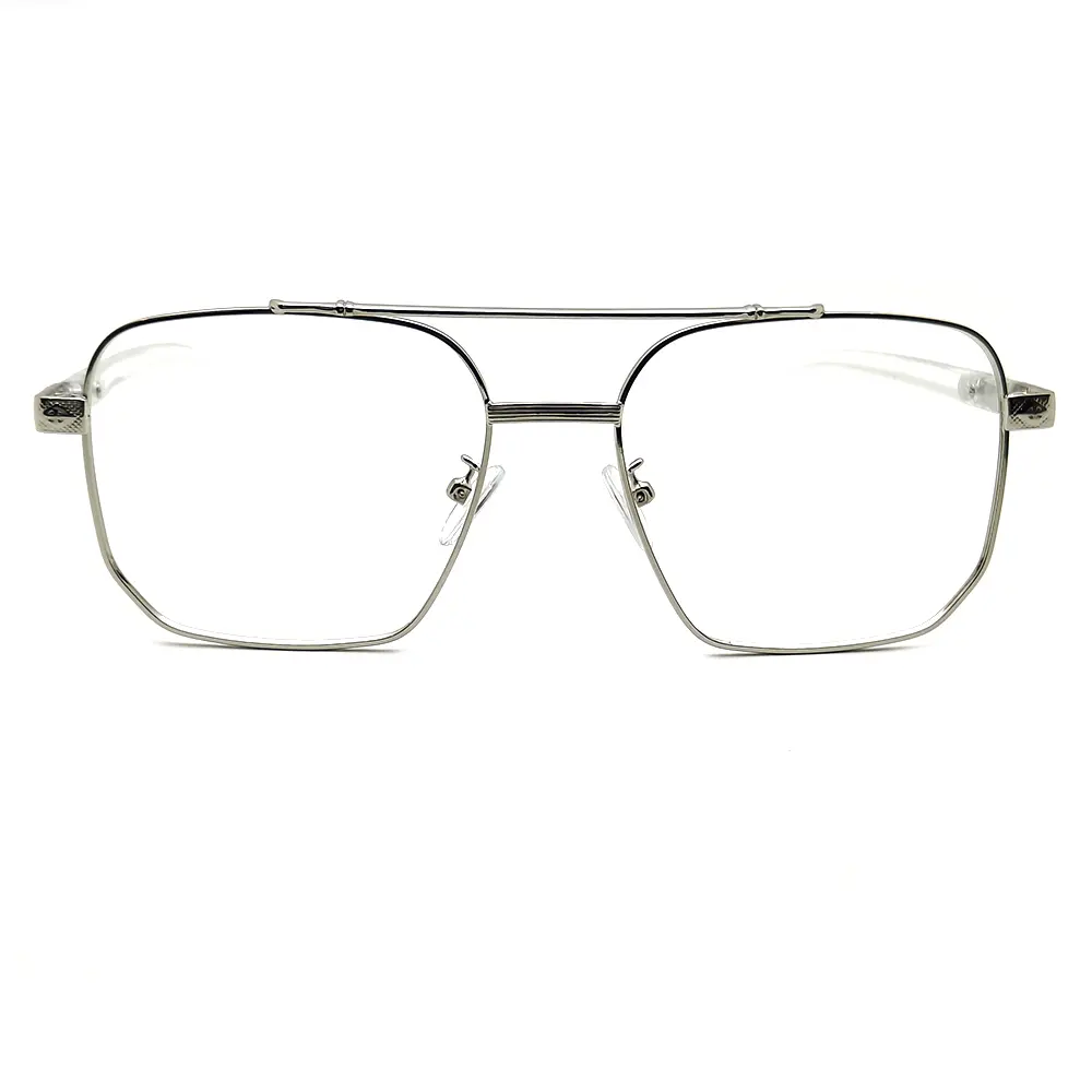 Oversized White Silver Eyeglasses at chashmah