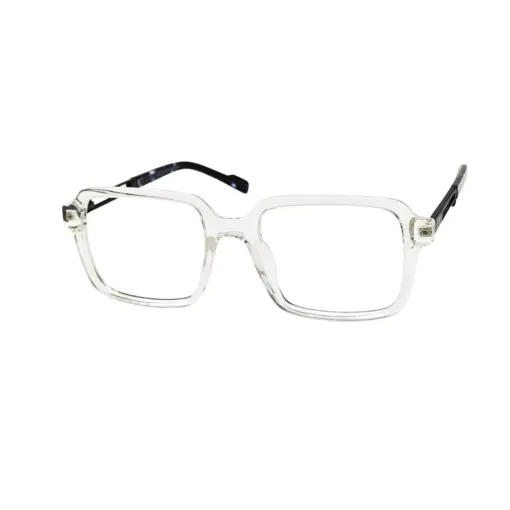Glass White Square Eyeglasses at chashmah