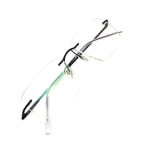 Blue Thin Rimless Eyeglasses at chashma