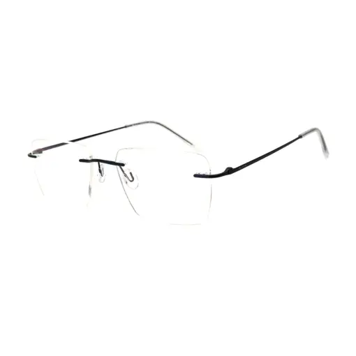 Blue Thin Rimless Eyeglasses at chashma
