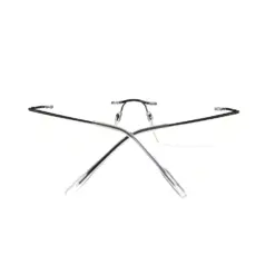 Blue Thin Rimless Eyeglasses at chashma