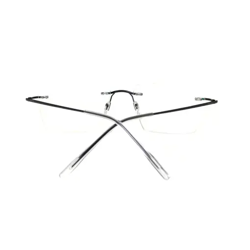Blue Thin Rimless Eyeglasses at chashma