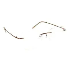 Copper Brown Rimless Eyeglasses at chashma