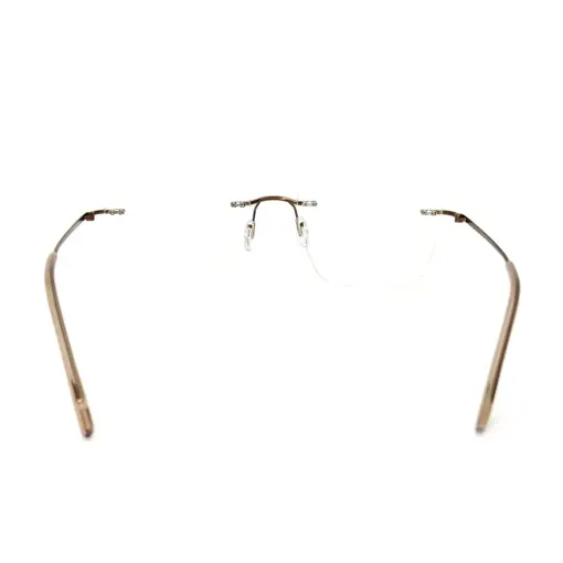 Copper Brown Rimless Eyeglasses at chashma