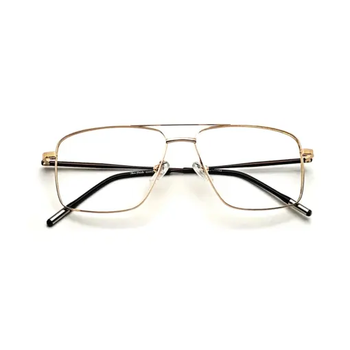 Golden Premium Metal Eyeglasses at chashma
