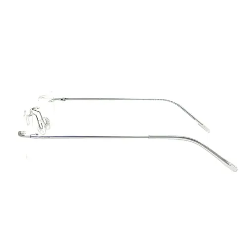 Matte Silver Rimless Eyeglasses at Chashma
