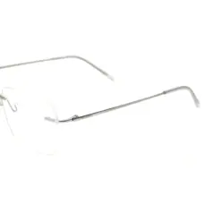 Matte Silver Rimless Eyeglasses at Chashma