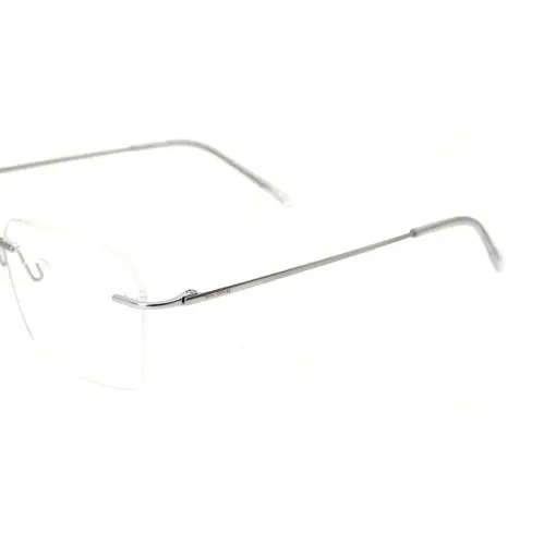 Matte Silver Rimless Eyeglasses at Chashma