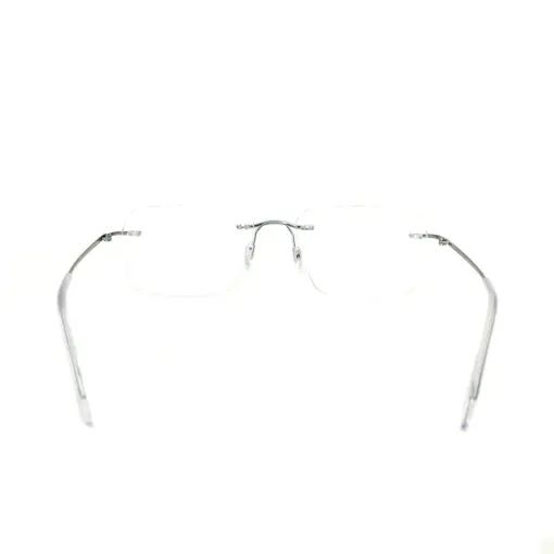 Matte Silver Rimless Eyeglasses at Chashma