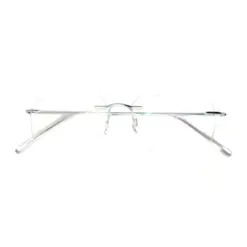 Matte Silver Rimless Eyeglasses at Chashma
