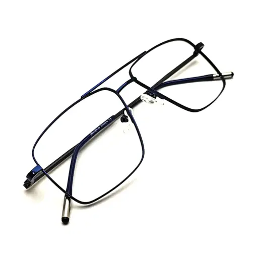 Blue Metal Eyeglasses at chashma