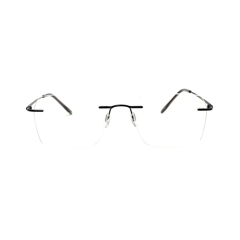 Black Thin Rimless Eyeglasses at chashma