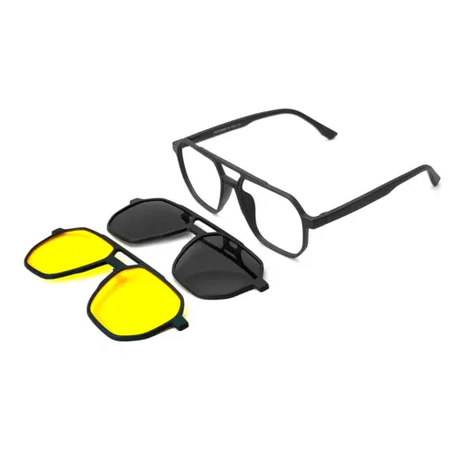BLACK AVIATOR CLIP-ON EYEGLASSES AT CHASHMA