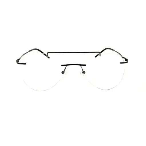 Black Rimless Turban Aviator Eyeglasses at chashma