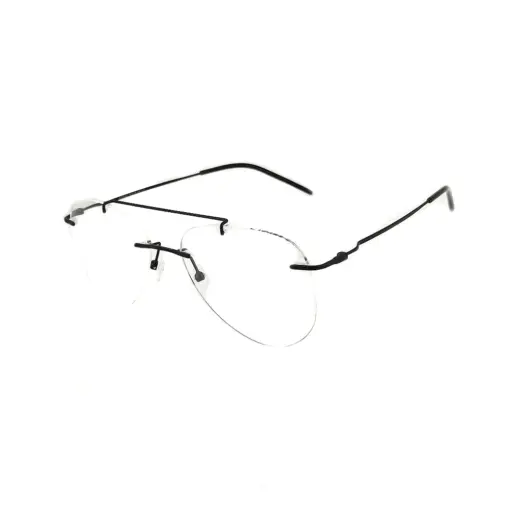 Black Rimless Turban Aviator Eyeglasses at chashma