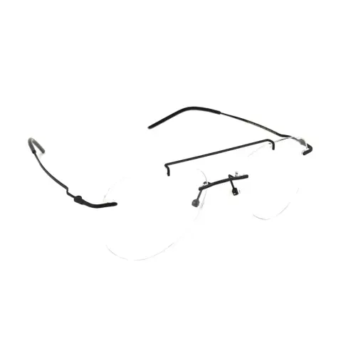 Black Rimless Turban Aviator Eyeglasses at chashma